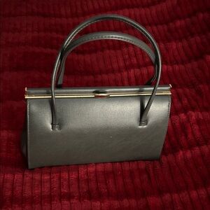 Vintage charcoal handbag made in England